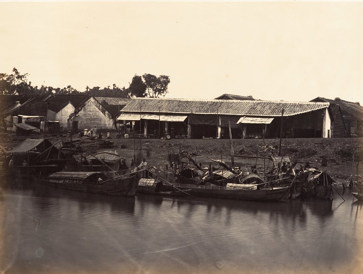 Näkymä Kiinan kaupungin Cholen Sheet No. 2, Saigon, Cochin China, 1866. tekijältä Emile Gsell