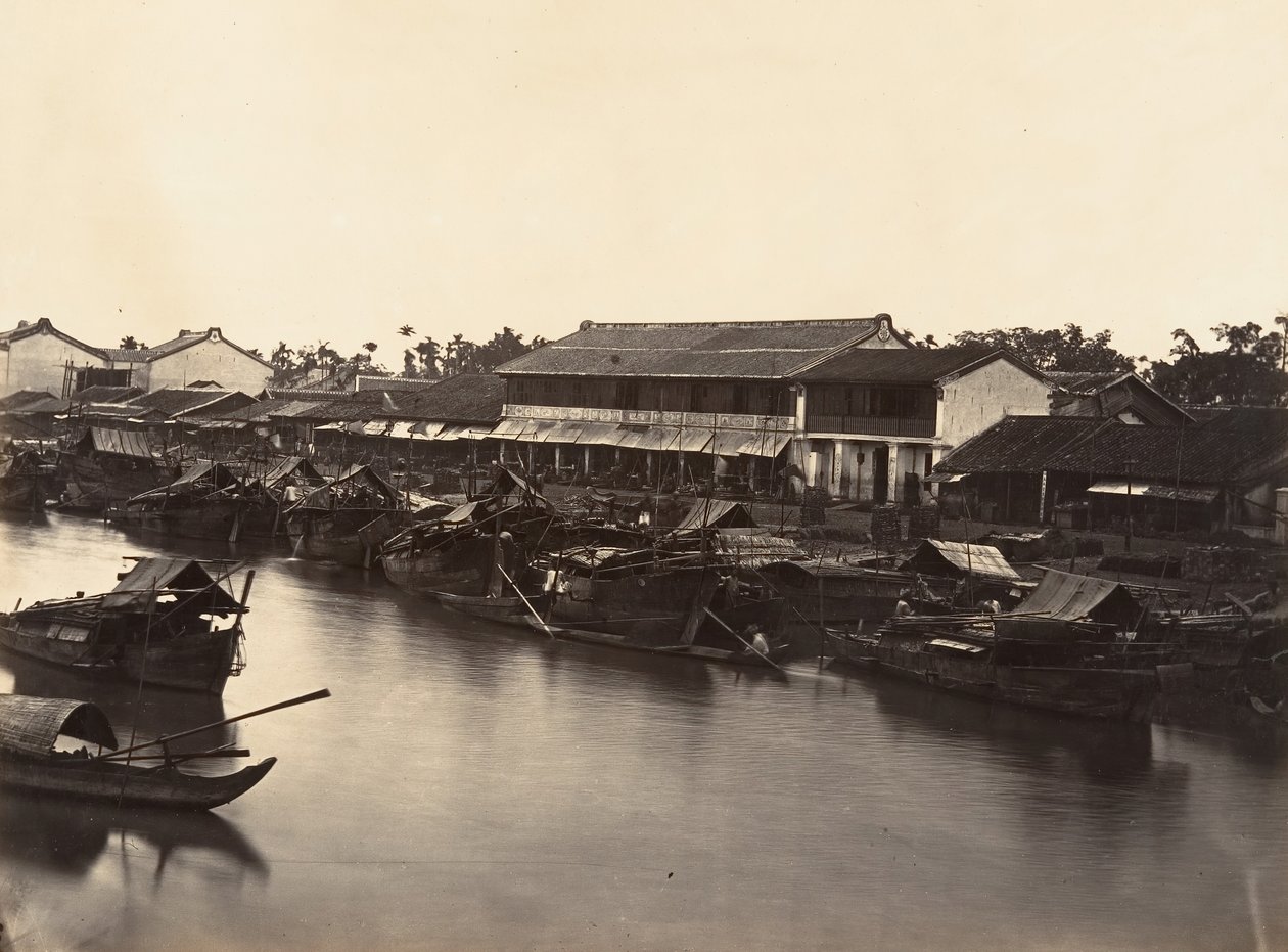 Näkymä Kiinan kaupungin Cholen Sheet No. 3, Saigon, Cochin China, 1866. tekijältä Emile Gsell