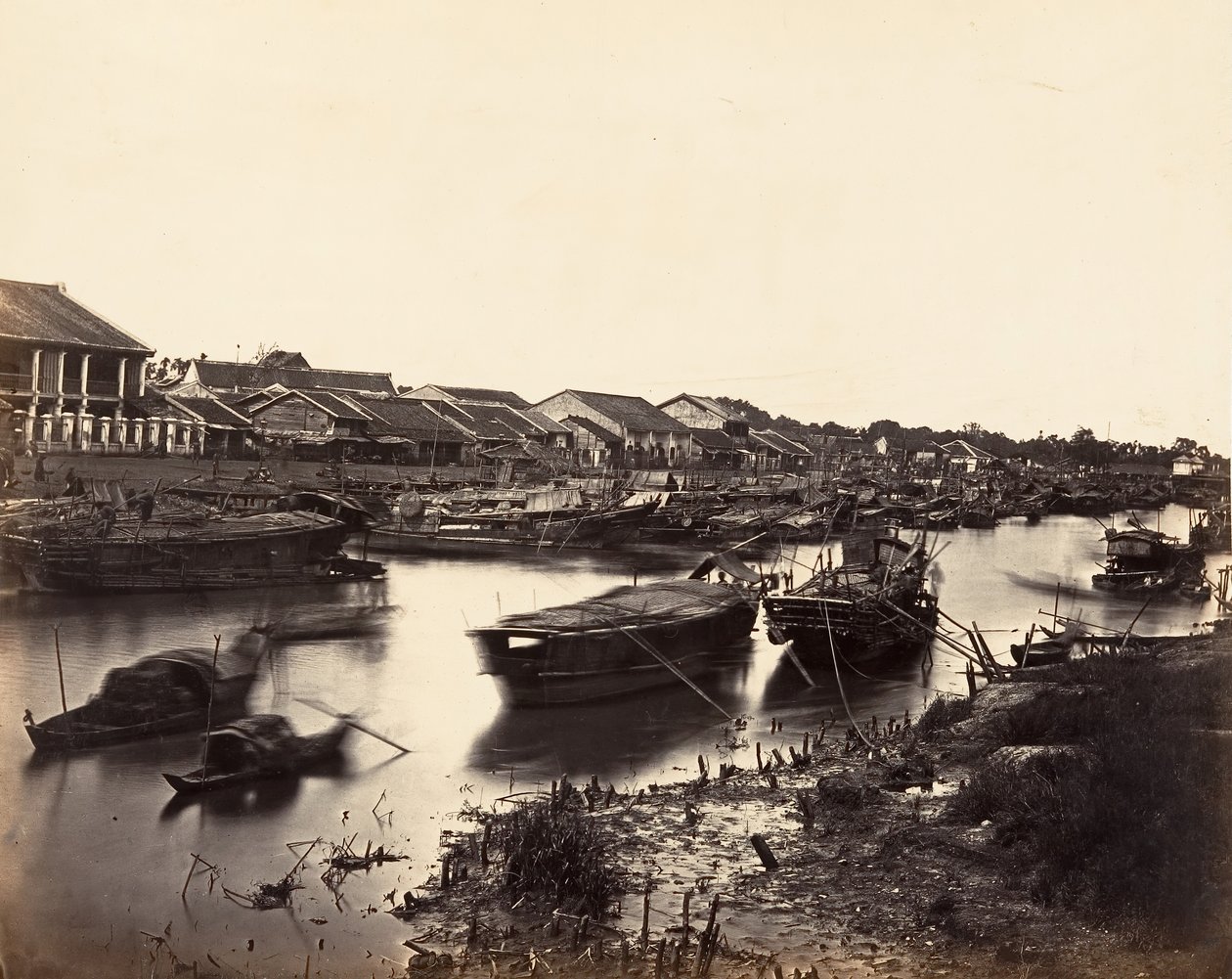 Näkymä Kiinan kaupungin Cholen Sheet No. 5, Saigon, Cochin China, 1866. tekijältä Emile Gsell