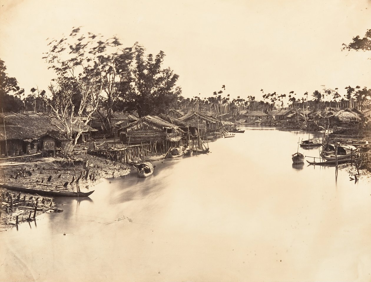 Näkymä Kiinan kaupungin Cholen Sheet No. 6, Saigon, Cochinchina, 1866. tekijältä Emile Gsell