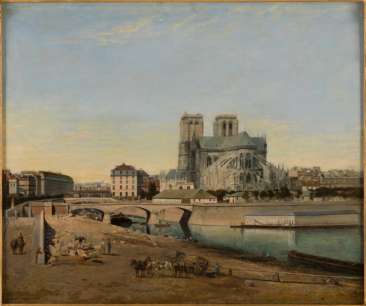 Ranska: Le chevet de Notre-Dame, vue du quai de la Tournelle tekijältä Emile Harrouart