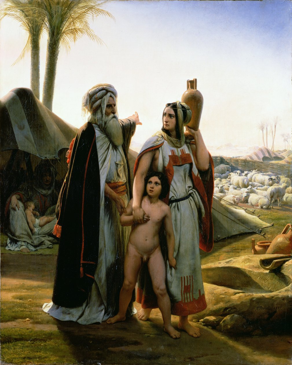 Abraham kääntää pois Hagarin, 1837 tekijältä Emile Jean Horace Vernet