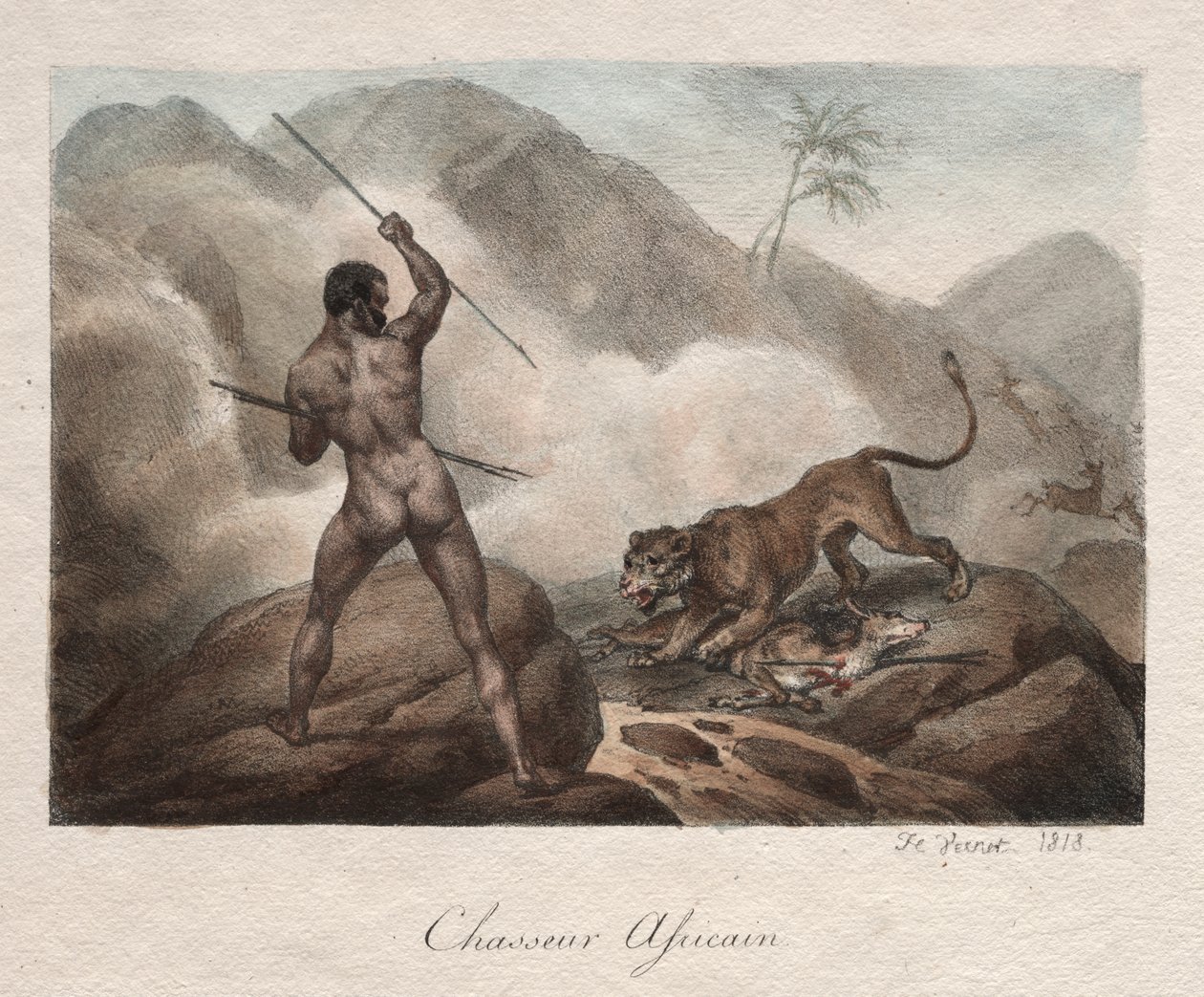 Afrikkalainen metsästäjä tekijältä Emile Jean Horace Vernet