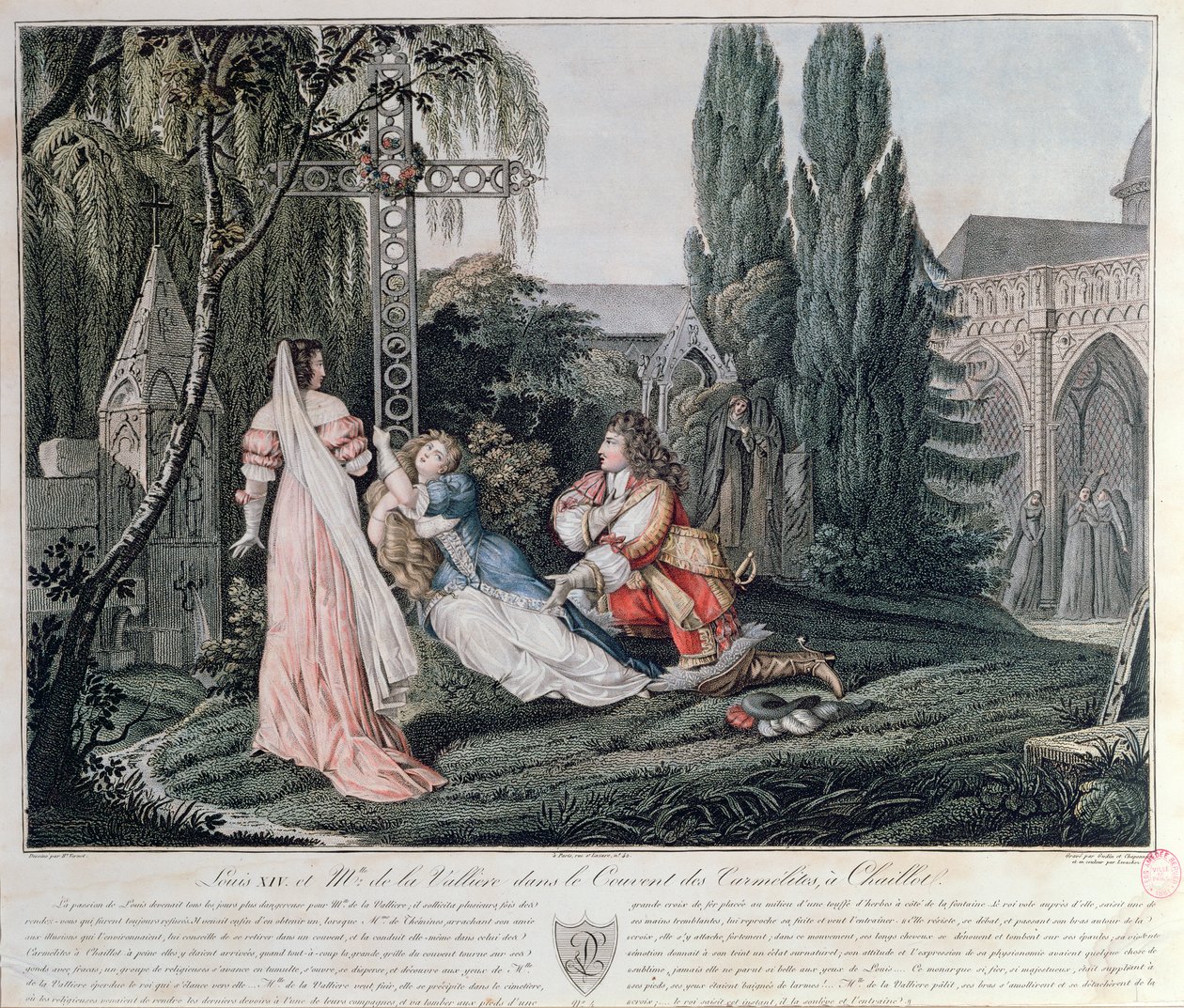 Ludvig XIV jahtaa Louise de la Vallierea, joka oli turvautunut kiistaan kuninkaan kanssa vuonna 1662 Chaillot