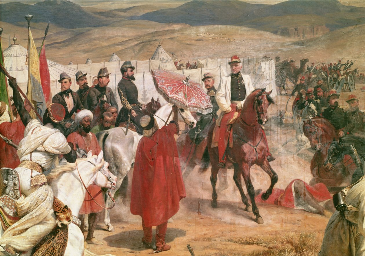 Marsalkka Thomas Bugeaud (1784-1849) ja eversti Joseph Vantini (Yousouf) (1808-66) Algerian valloituksen aikana, 1846 tekijältä Emile Jean Horace Vernet