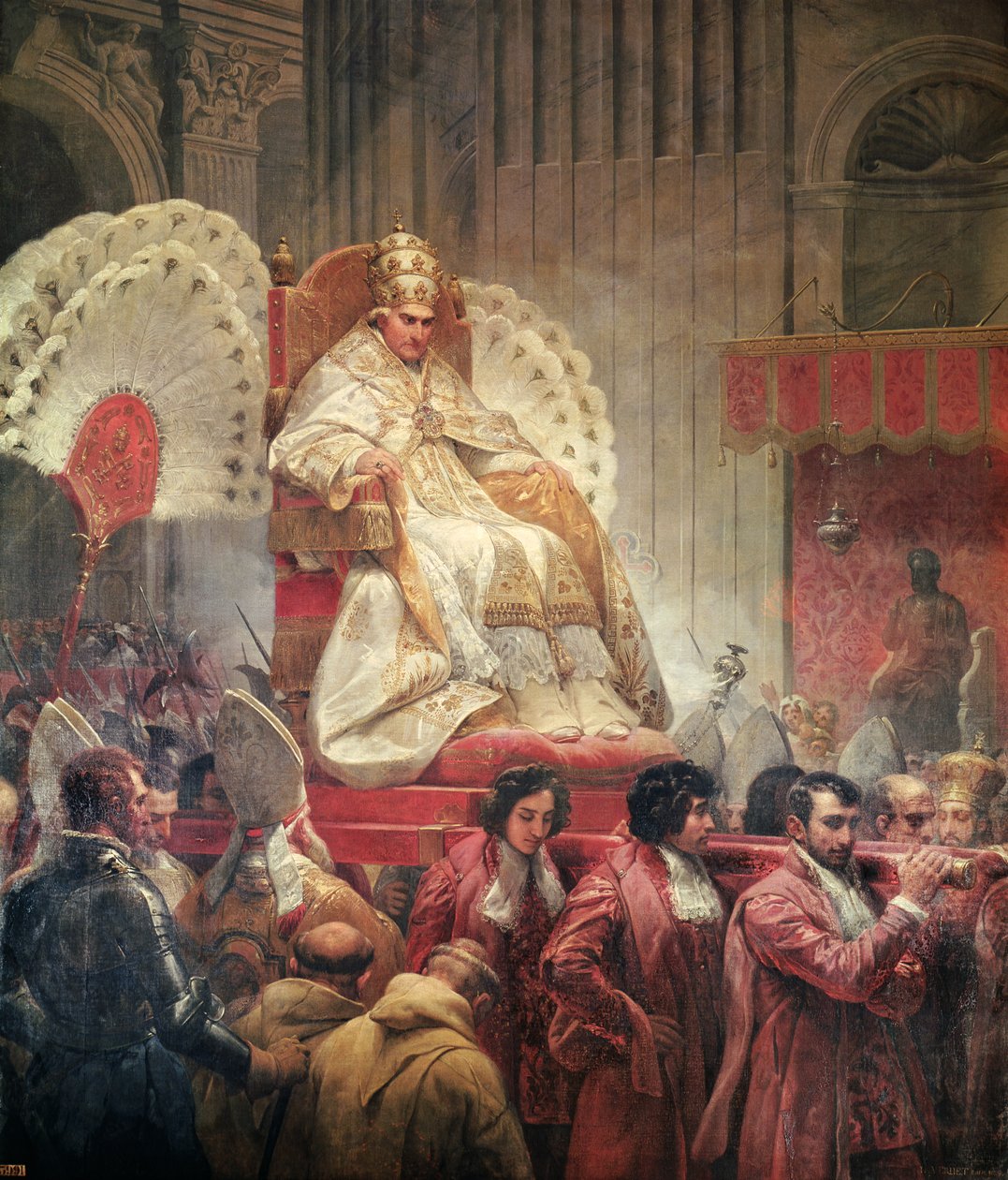 Paavi Pius VIII (1761-1830) Pietarissa Sedia Gestatoriassa, 1829 (katso myös 182515) tekijältä Emile Jean Horace Vernet