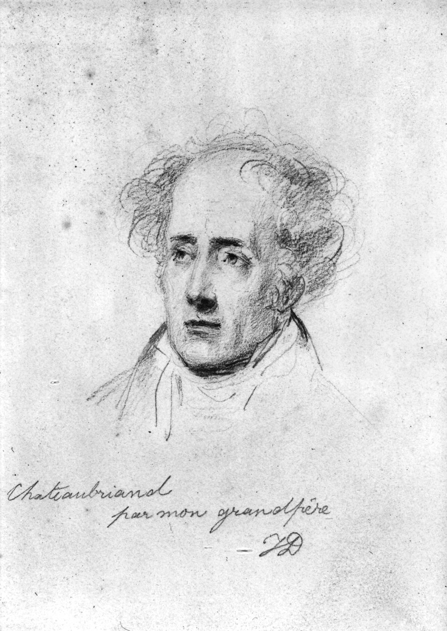 Francois Renen (1768-1848) muotokuva vicomte de Chateaubriand, n. 1829 tekijältä Emile Jean Horace Vernet