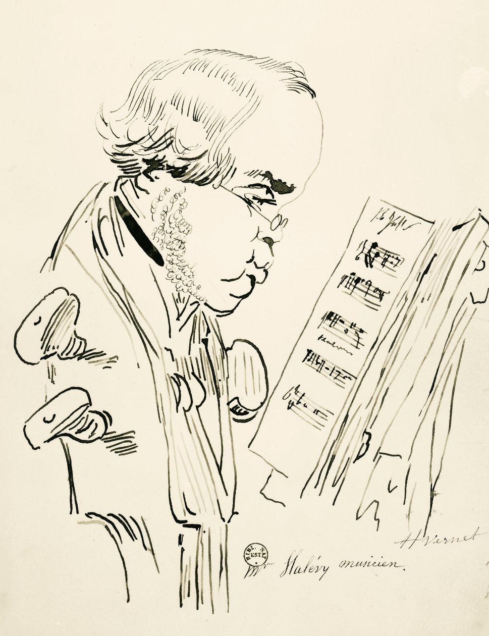 Jacques Fromental Elie Levyn muotokuva, joka tunnetaan nimellä Halevy (Pariisi tekijältä Emile Jean Horace Vernet
