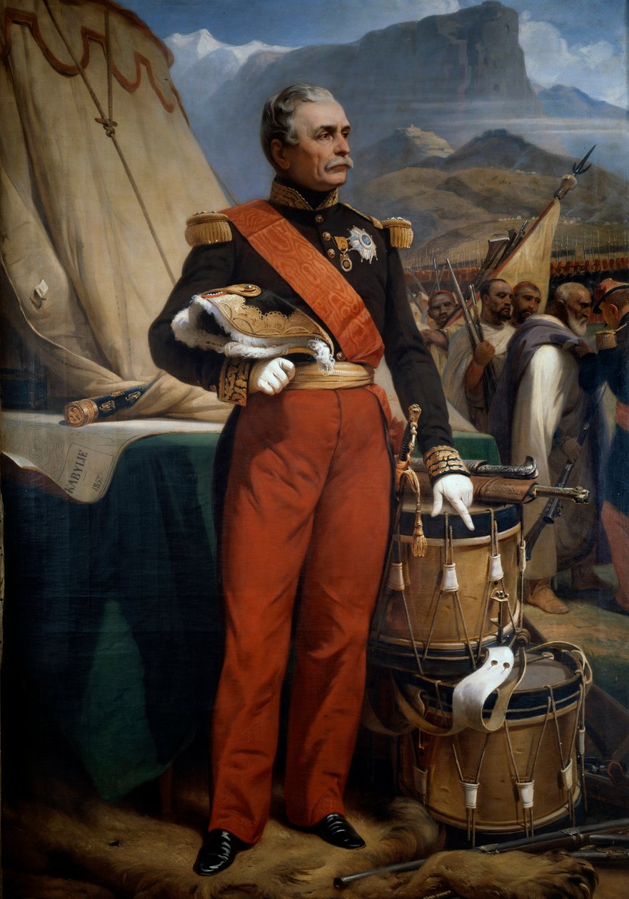 Muotokuva Marechal Jacques Louis Cesar Alexandre Randonista (1795-1871) Kabilien Algerian retkikunnan aikana vuonna 1857. Horace Vernet