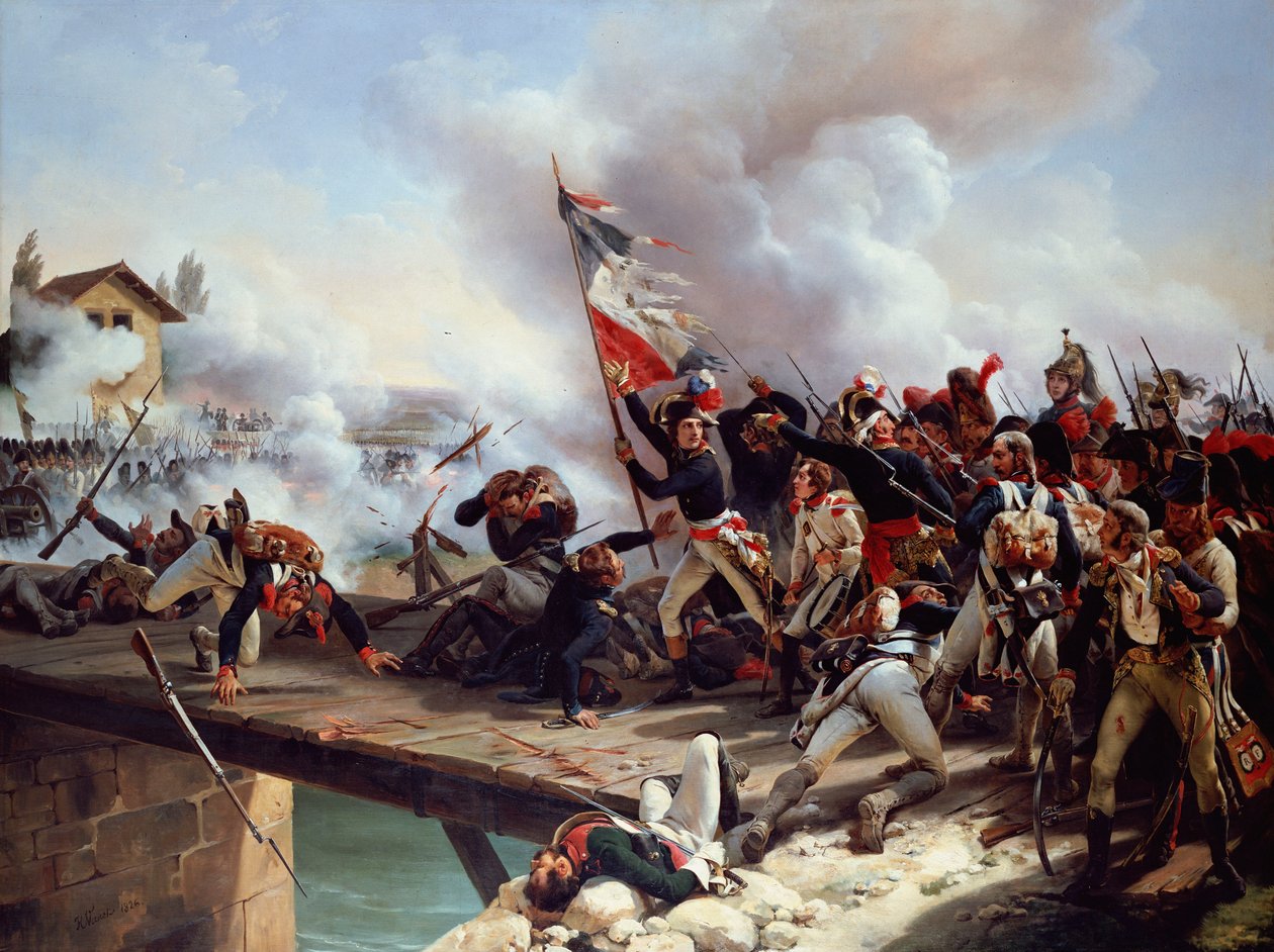Pont d"Arcolen taistelu, 1826 tekijältä Emile Jean Horace Vernet