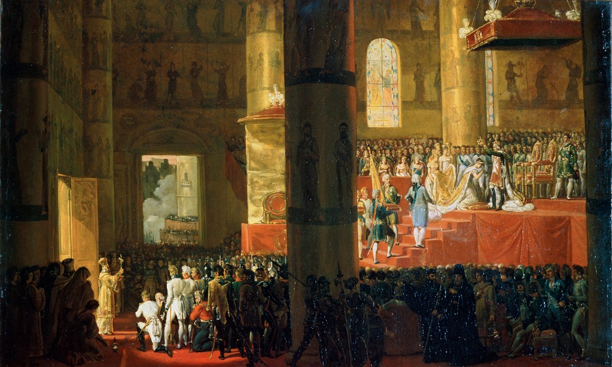 Keisarinna Maria Feodorovnan kruunajaiset 5. huhtikuuta 1797, 1800-luku. tekijältä Emile Jean Horace Vernet