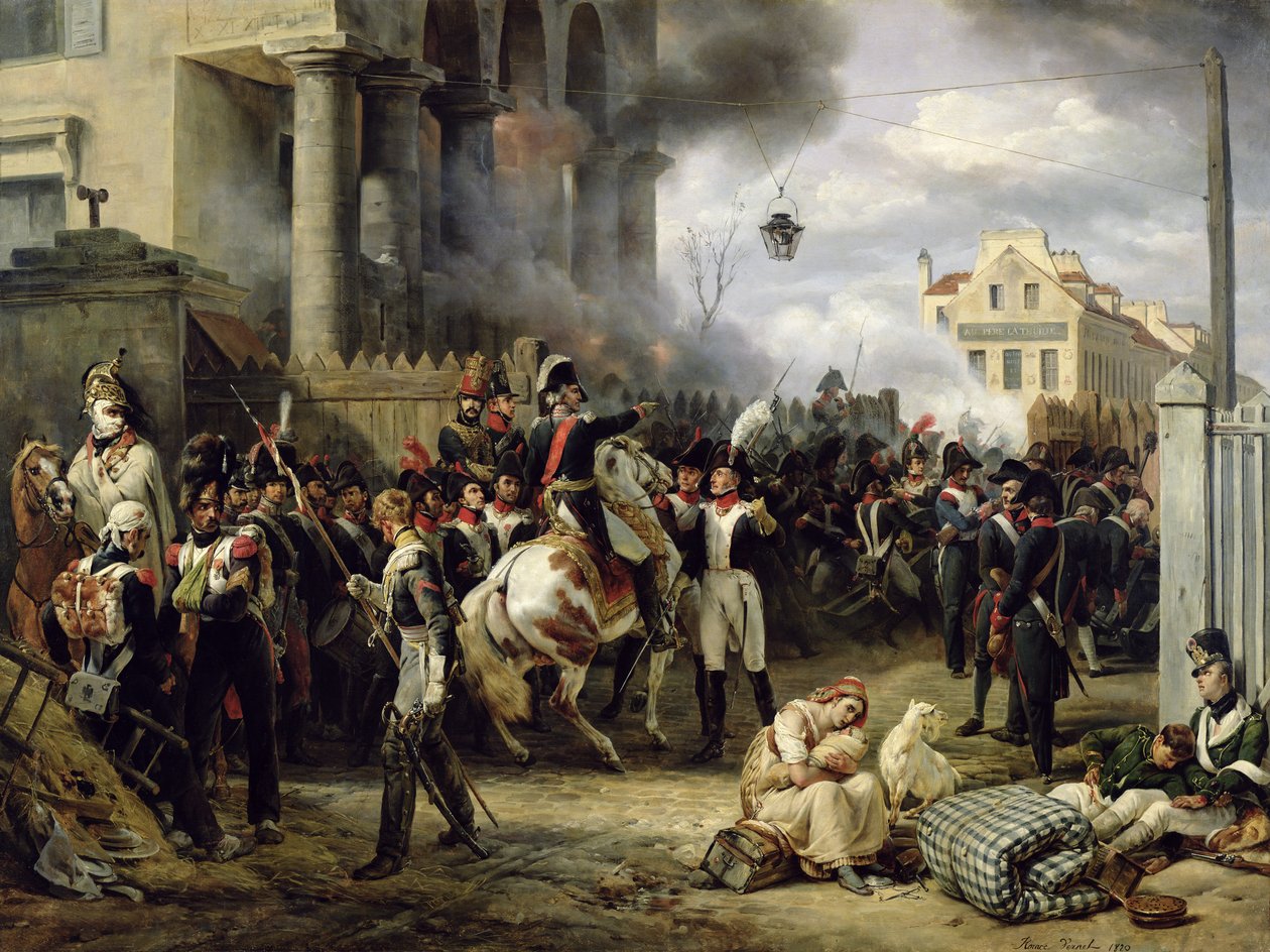 Clichyn portti Pariisin puolustamisen aikana, 30. maaliskuuta 1814, 1820 tekijältä Emile Jean Horace Vernet