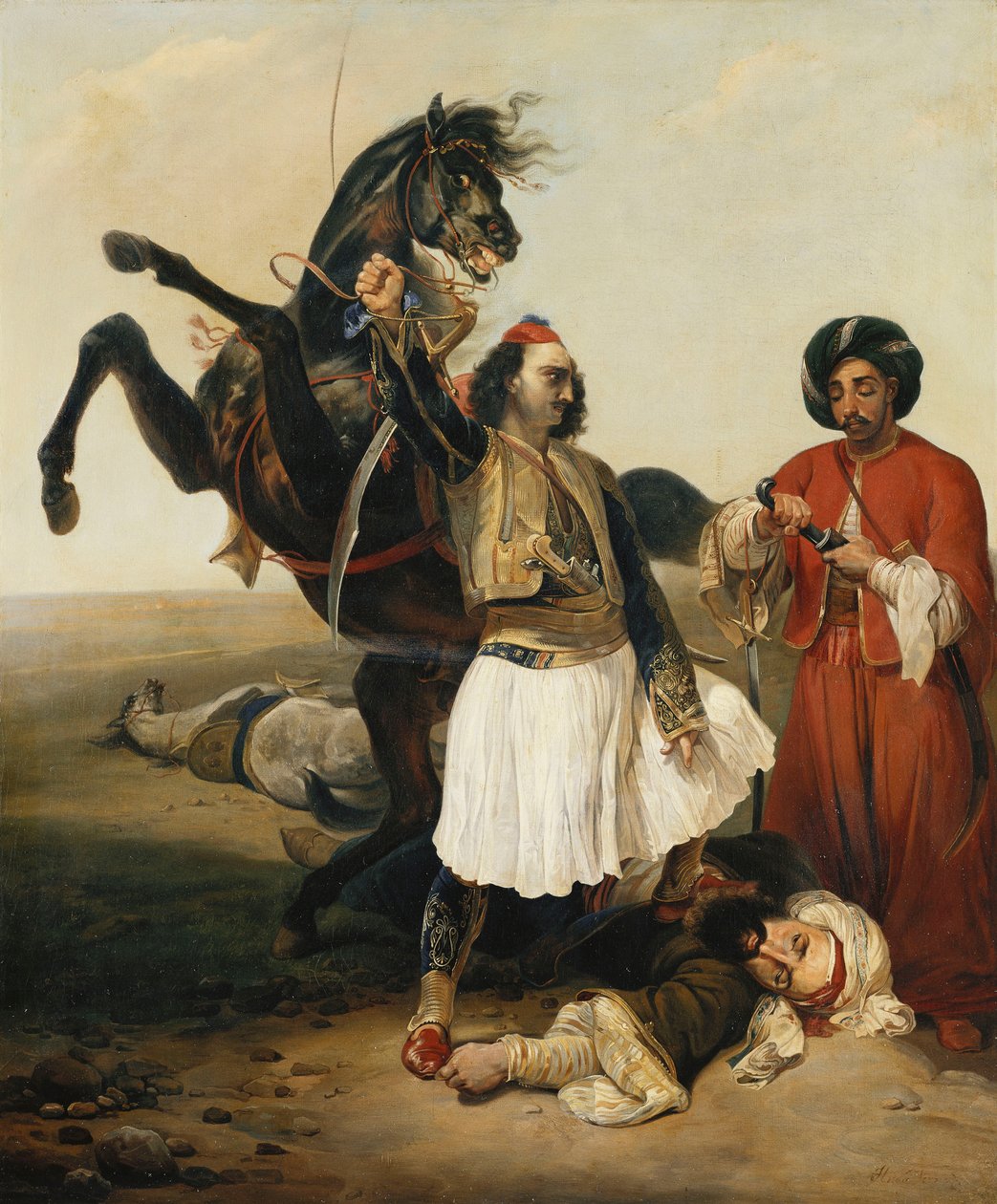 Giaour, Hassanin valloittaja; Le Giaour, Vainqueur d"Hassan, tekijältä Emile Jean Horace Vernet