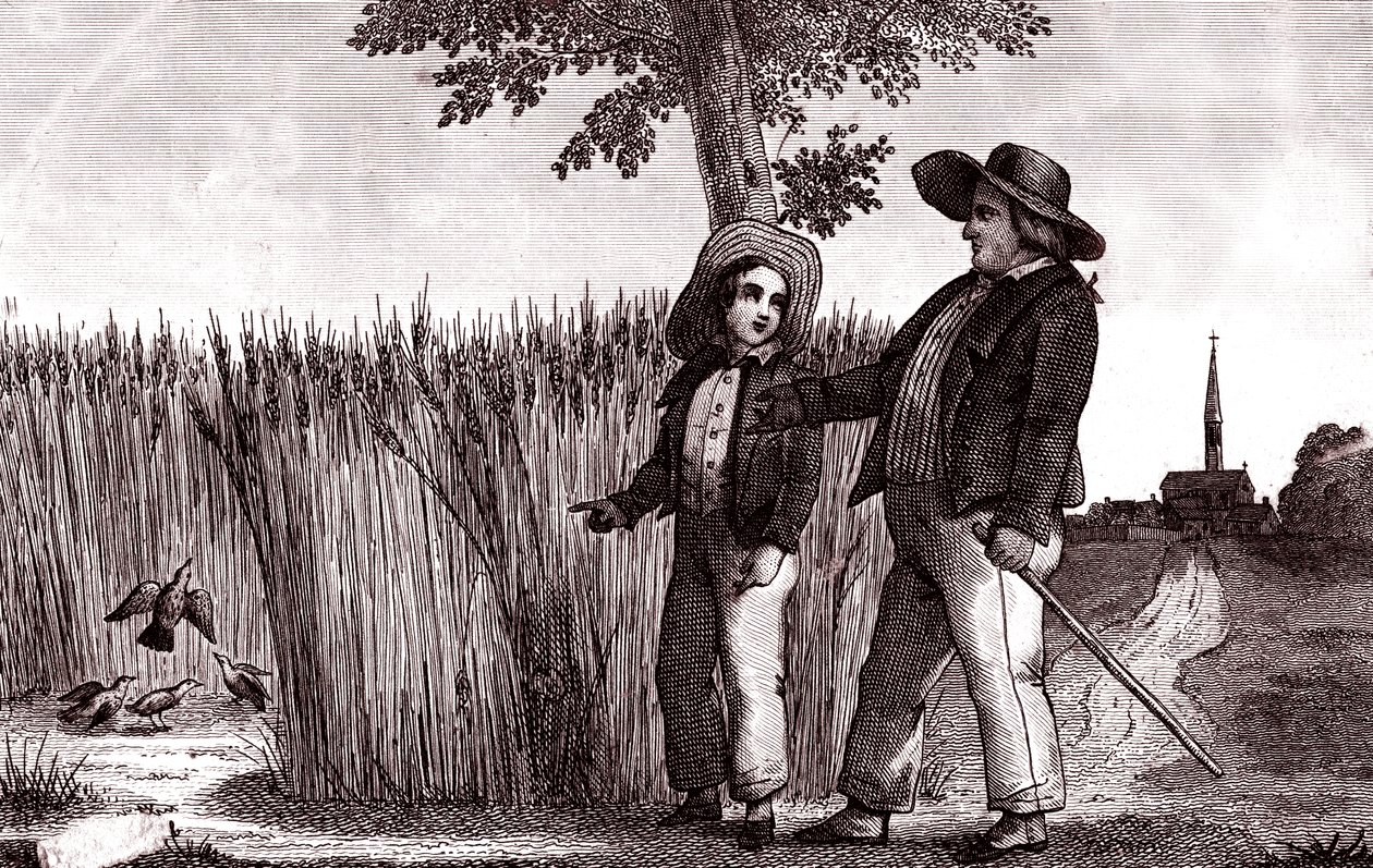Kiuru ja vuokranantaja, La Fontainen Fable tekijältä Emile Joseph Alexandre Gouget