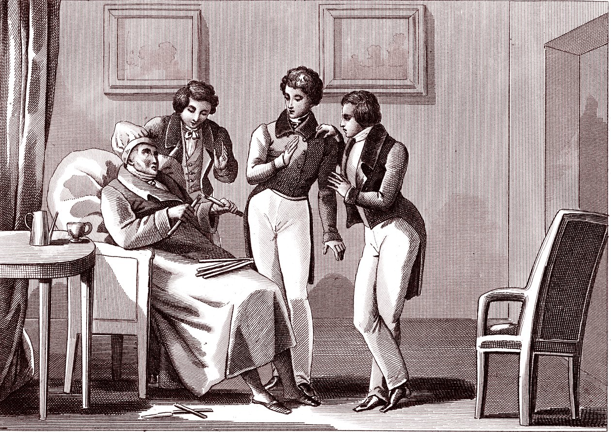 Vanha mies ja pojat. La Fontainen satu tekijältä Emile Joseph Alexandre Gouget