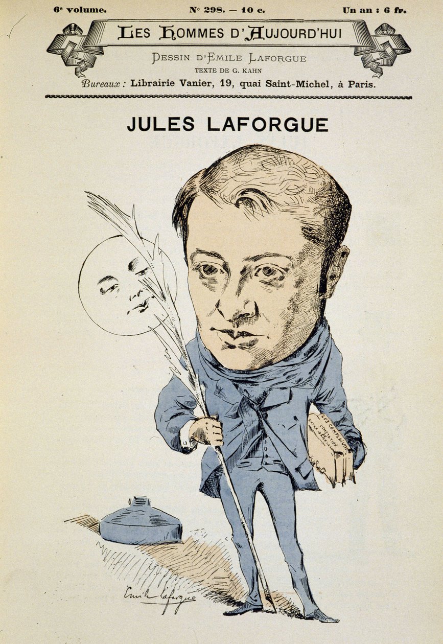 Jules Laforguen muotokuva. Kansi ""Tämän päivän miehet"". n.d. 1800-luvulla tekijältä Emile Laforgue