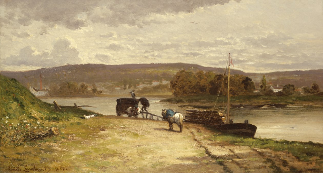 Jokimaisema, 1837 tekijältä Emile Lambinet