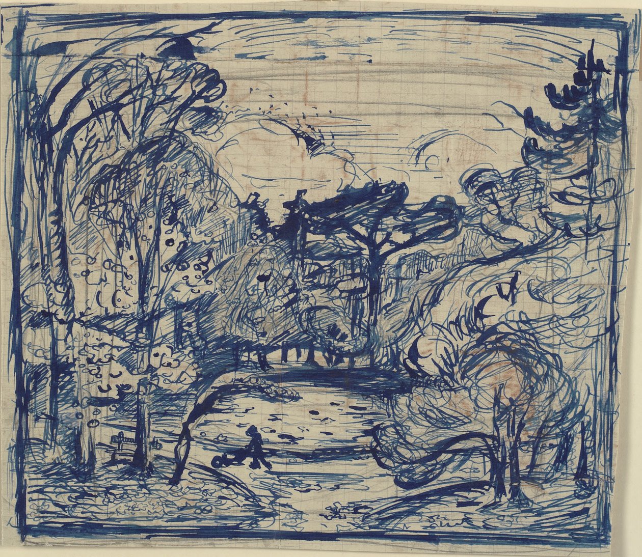 Skovinterieur med braendehugger. Côte de Grace, Honfleur. tekijältä Emile Othon Friesz