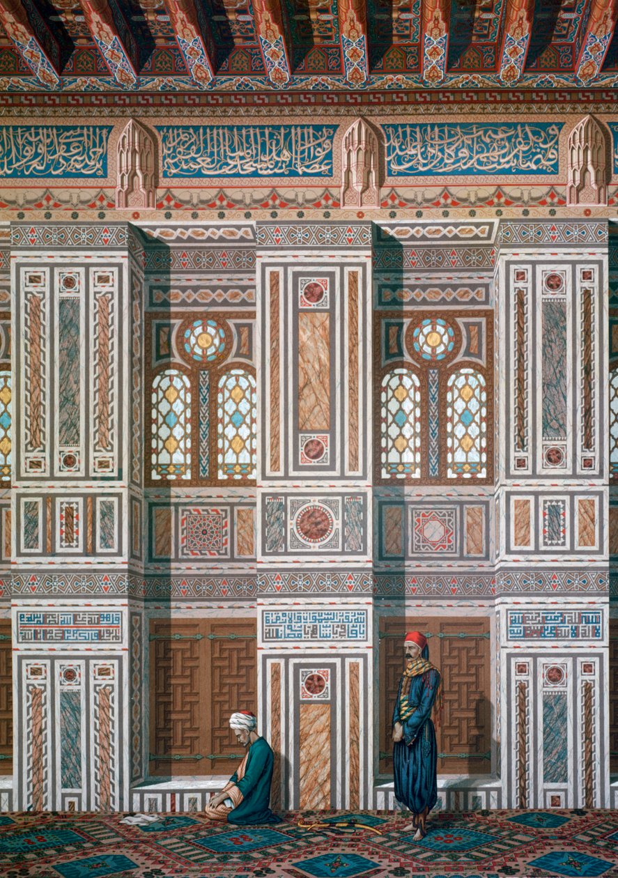 "Päähuone, Ahmed el-Bordeynyn moskeija", 1800-luku tekijältä Emile Prisse d