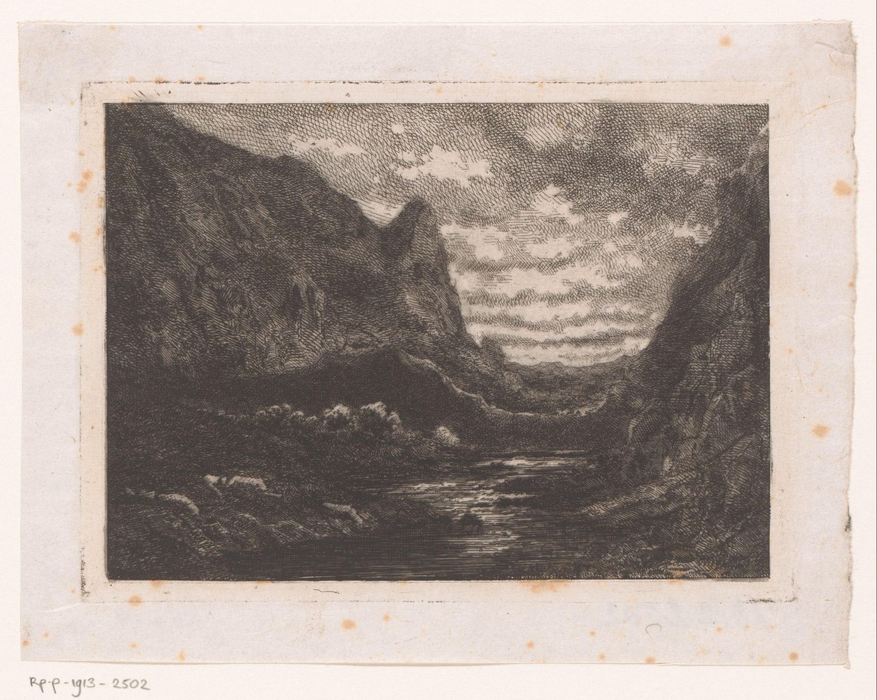 vuoristojärvi tekijältä Emile Puttaert (attributed to)
