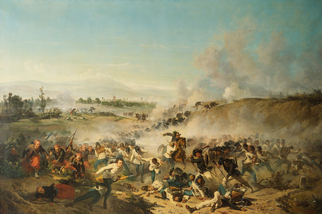 Palestron taistelu käytiin vuonna 1859 (öljy kankaalle) tekijältä Emilio Lapi