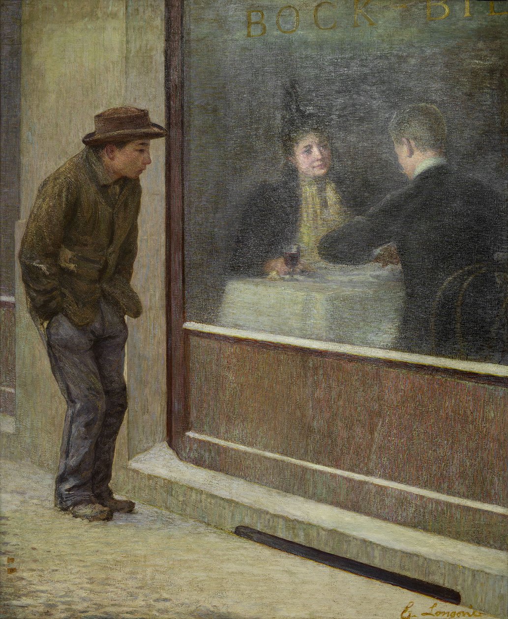 Nälkäisen miehen heijastuksia tai sosiaalisia kontrasteja, 1894. tekijältä Emilio Longoni