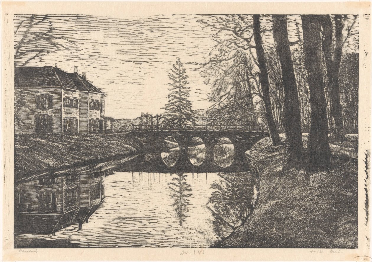 Vanha tuomioistuin Bergenissä tekijältä Emilius Wilhelmus Dehé (signed by artist)