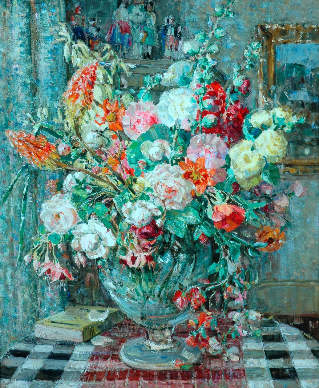 Kukat maljakossa, n. 1931 (öljy levylle) tekijältä Emily Beatrice Bland