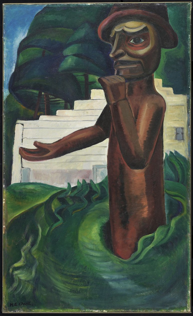 Potlatch Tervetuloa, n. 1928 (öljy kankaalle) tekijältä Emily Carr