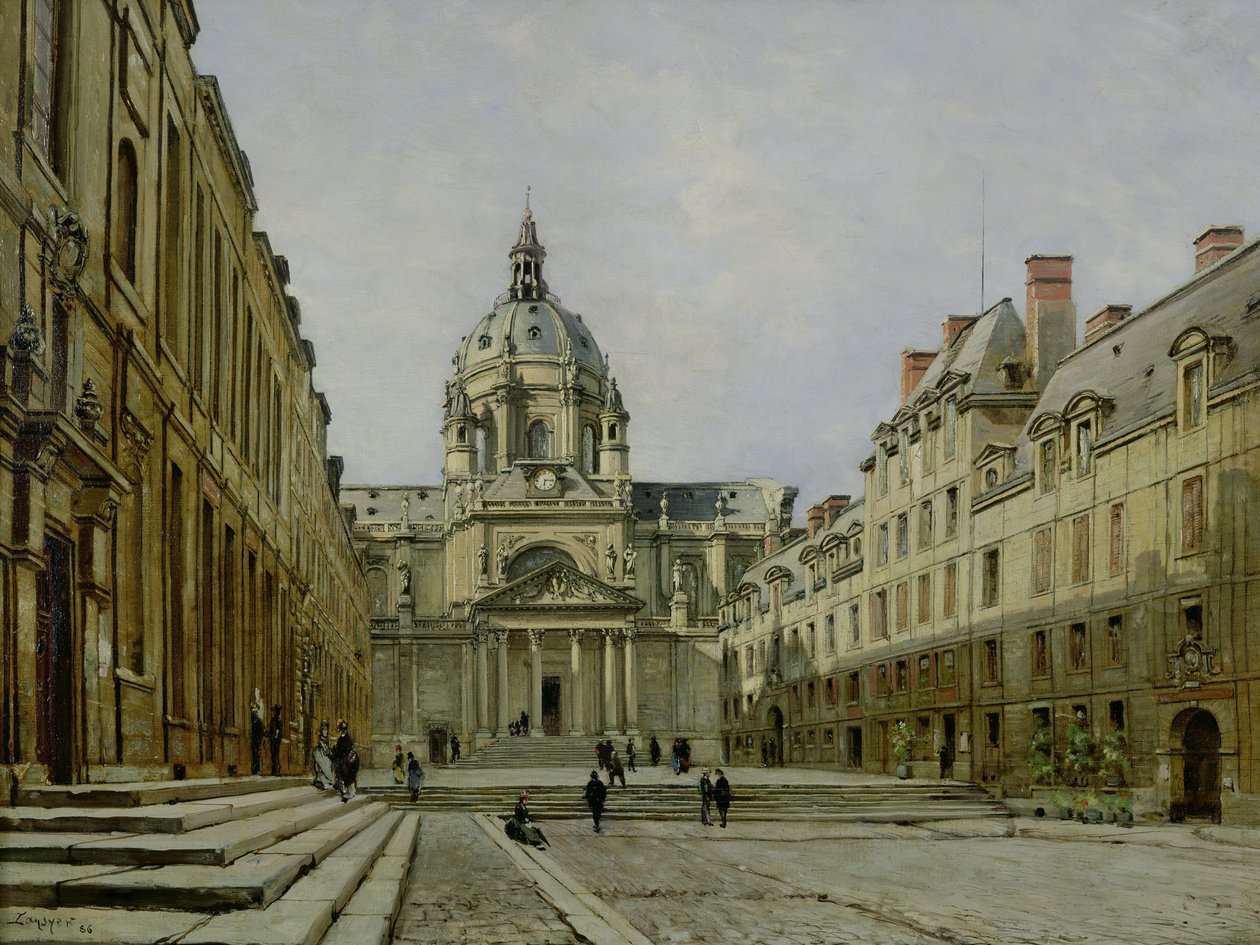 Vanhan Sorbonnen piha, 1886 tekijältä Emmanuel Lansyer