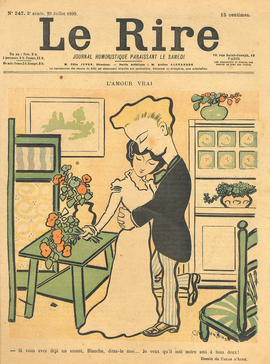 True Love, Le Rire -lehden etusivulta, 29. heinäkuuta 1899. tekijältä Emmanuel Poire Caran D