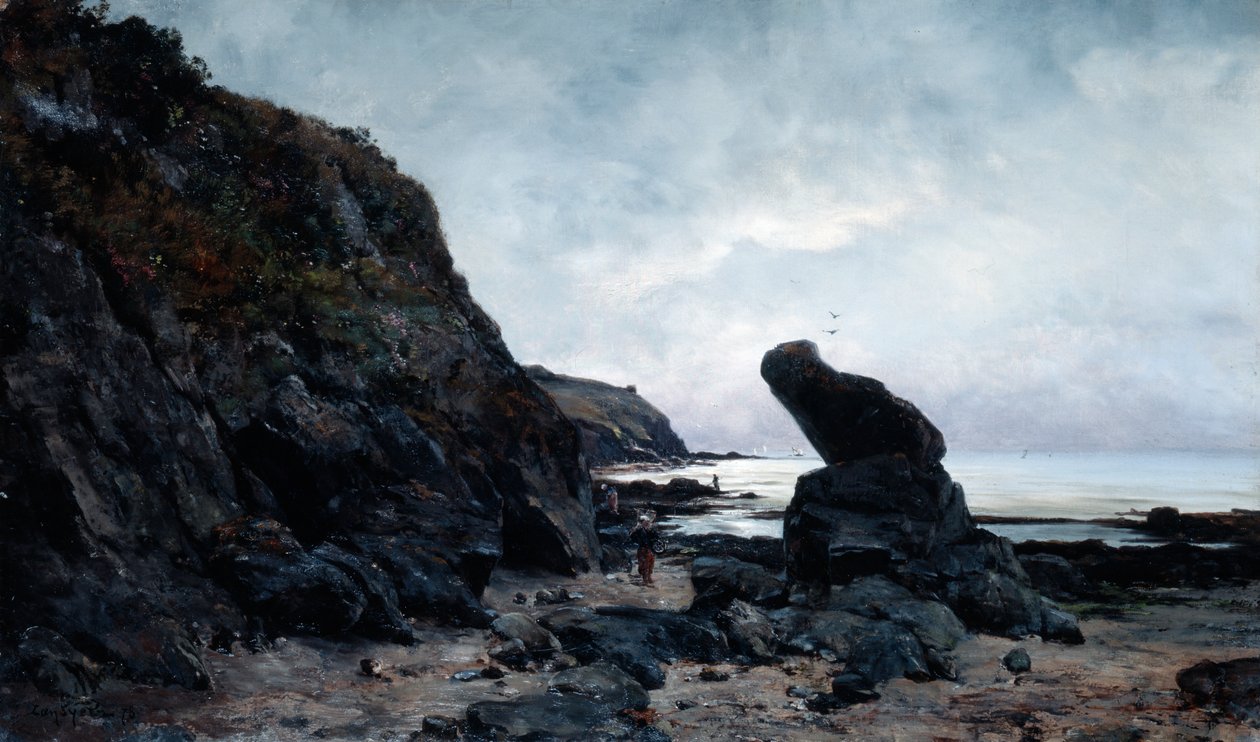 By the Rocks laskuveden aikaan, 1878 tekijältä Emmanuel Lansyer