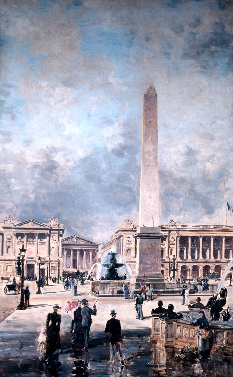 Luxorin obeliski ja Place de la Concorde, 1891. tekijältä Emmanuel Lansyer