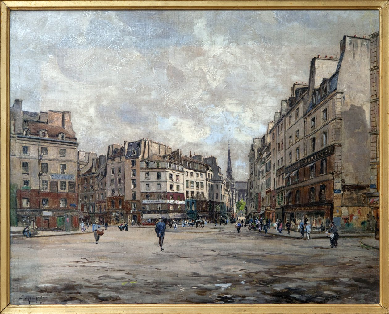 Place Maubert vuonna 1888, Emmanuel Maurice Lansyerin (1835-1893) maalaus l