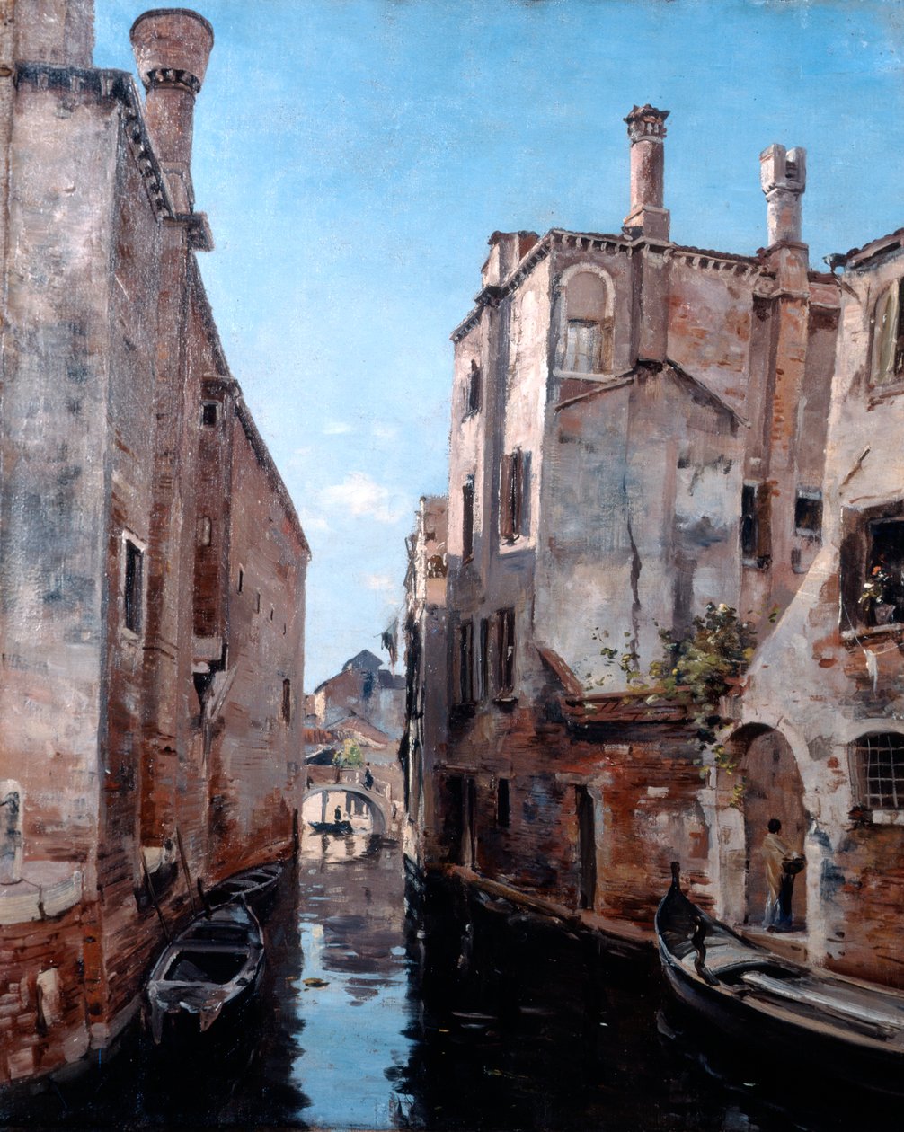 San Sebastianin kirkon ympäristö, Venetsia, 1892. tekijältä Emmanuel Lansyer