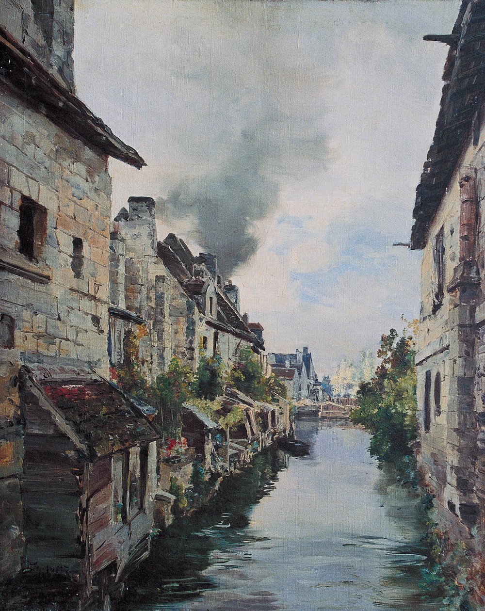 Beaulieun kanava, näkymä sillalle tiellä Lochesista Beaulieuhun. 1891 (öljy kankaalle) tekijältä Emmanuel Lansyer