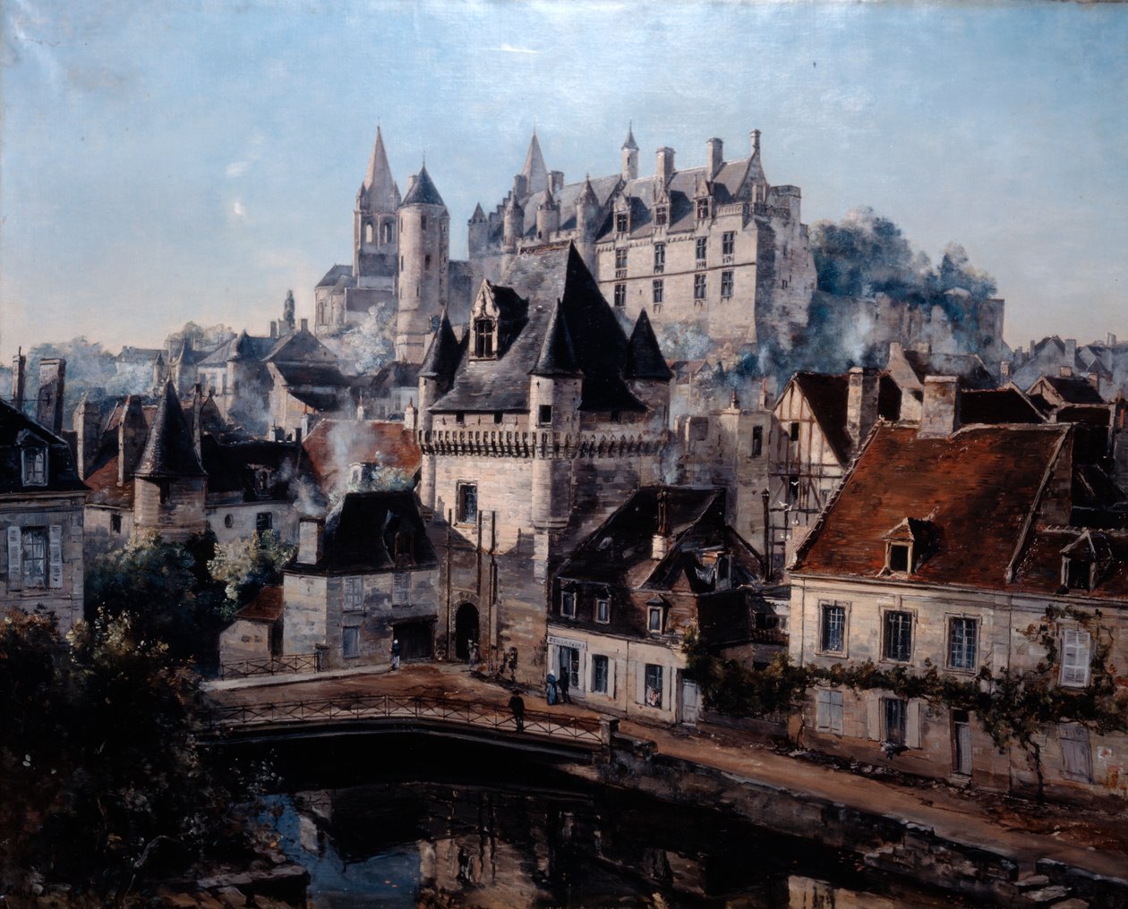 Cordelieresin satama ja Castle Loches, 1891. tekijältä Emmanuel Lansyer