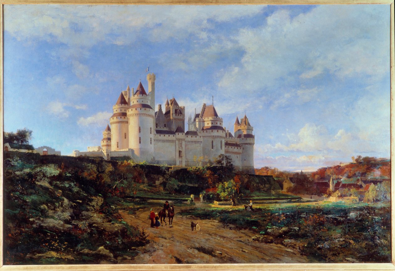 Näkymä Pierrefondsin linnasta Oise-maalauksessa Emmanuel Lansyer (1835-1893) 1800-luvun Beauvais. Musee Departemental de l