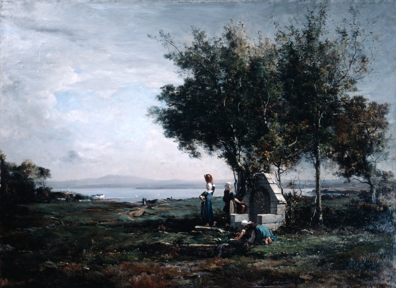 Naiset suihkulähteellä, 1867 tekijältä Emmanuel Lansyer