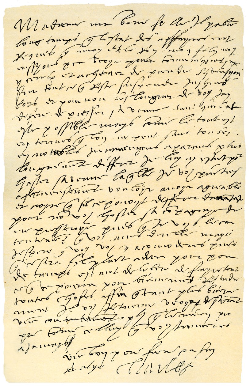 Espanjan keisari Kaarle V:n kirje Englannin kuningatar Marialle, 1555. tekijältä Emperor Charles V