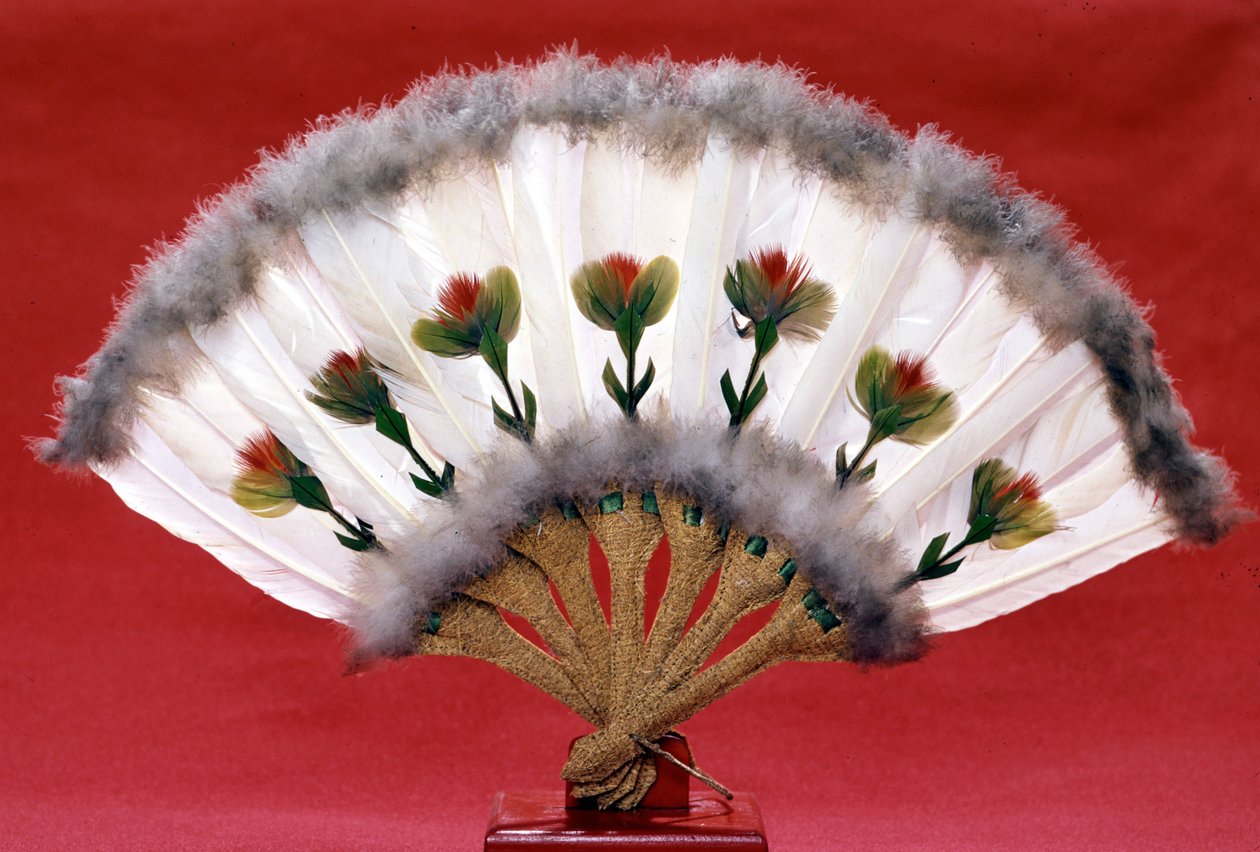 Lintujen höyhenviuhka, Manchoun myöhäinen ajanjakso (1800-luku). tekijältä Empress Cixi Manchu Chinese
