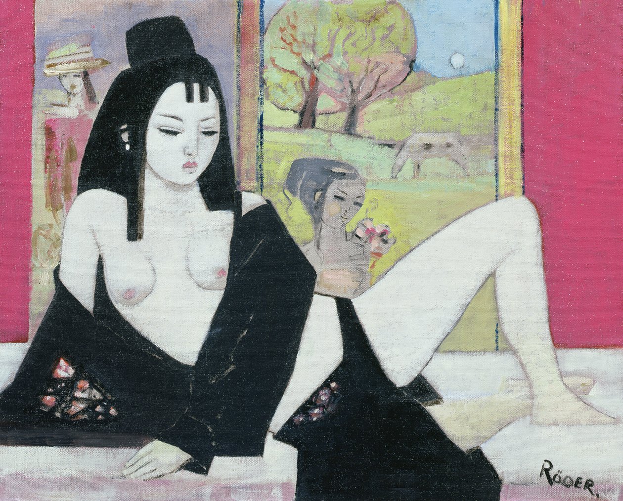 Musta kimono, 2008 (öljy levylle) tekijältä Endre Roder