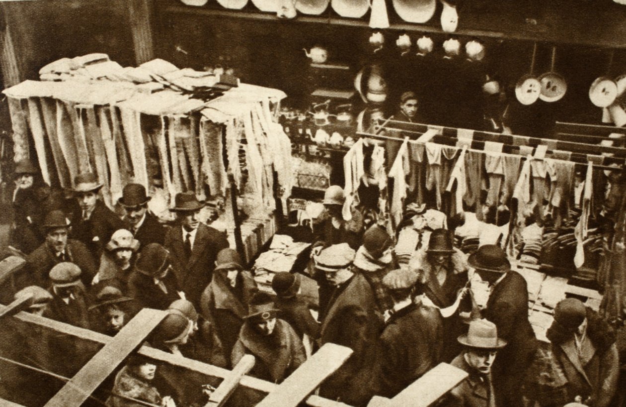 Berwick Street Market, Soho, lauantaina, Wonderful Londonista, julkaistu 1926-27 (syväpaino) tekijältä English Photographer