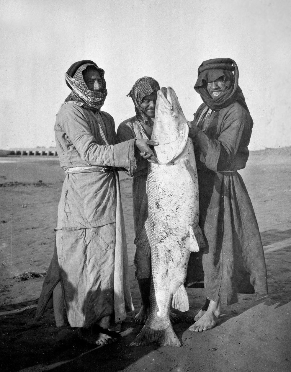 Siviiliarabit isolla kalalla, 1914-18 tekijältä English Photographer