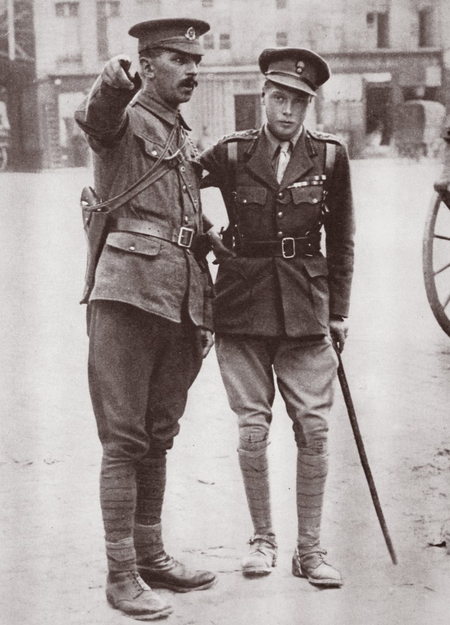 Walesin prinssi Edward ilmoittautui välittömästi ja pyysi lupaa palvella rintamalla, 1916 tekijältä English Photographer