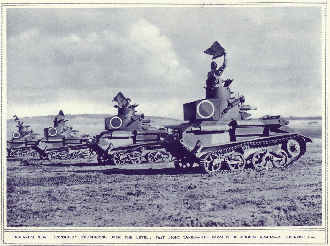 Englannin uudet ironsides jylisevät yli tason, The Illustrated War News, julkaistu 1. marraskuuta 1939 tekijältä English Photographer