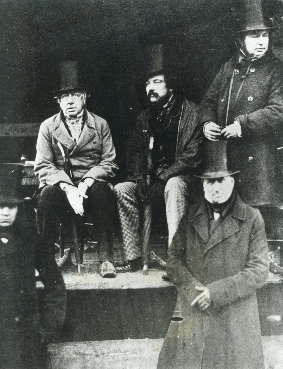LtoR, Lord Paget, Lord Carlisle ja Isambard Kingdom Brunel (1806-59) tekijältä English Photographer