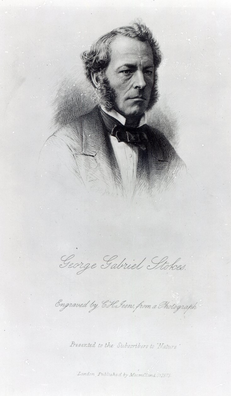 George Gabriel Stokes, kaiverrus C.H Jeens, 1875 tekijältä English Photographer