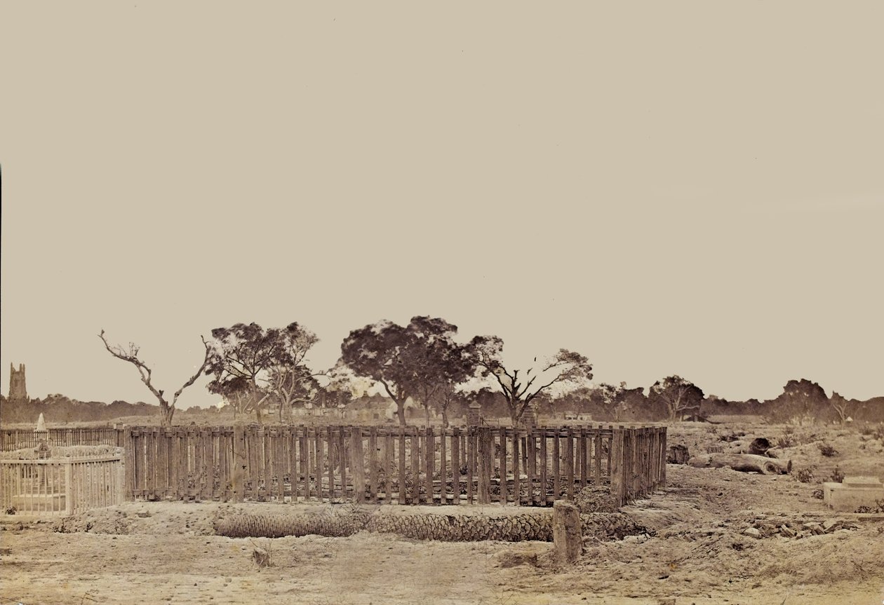 Intialainen maisema, n. 1858 (seepiakuva) tekijältä English Photographer