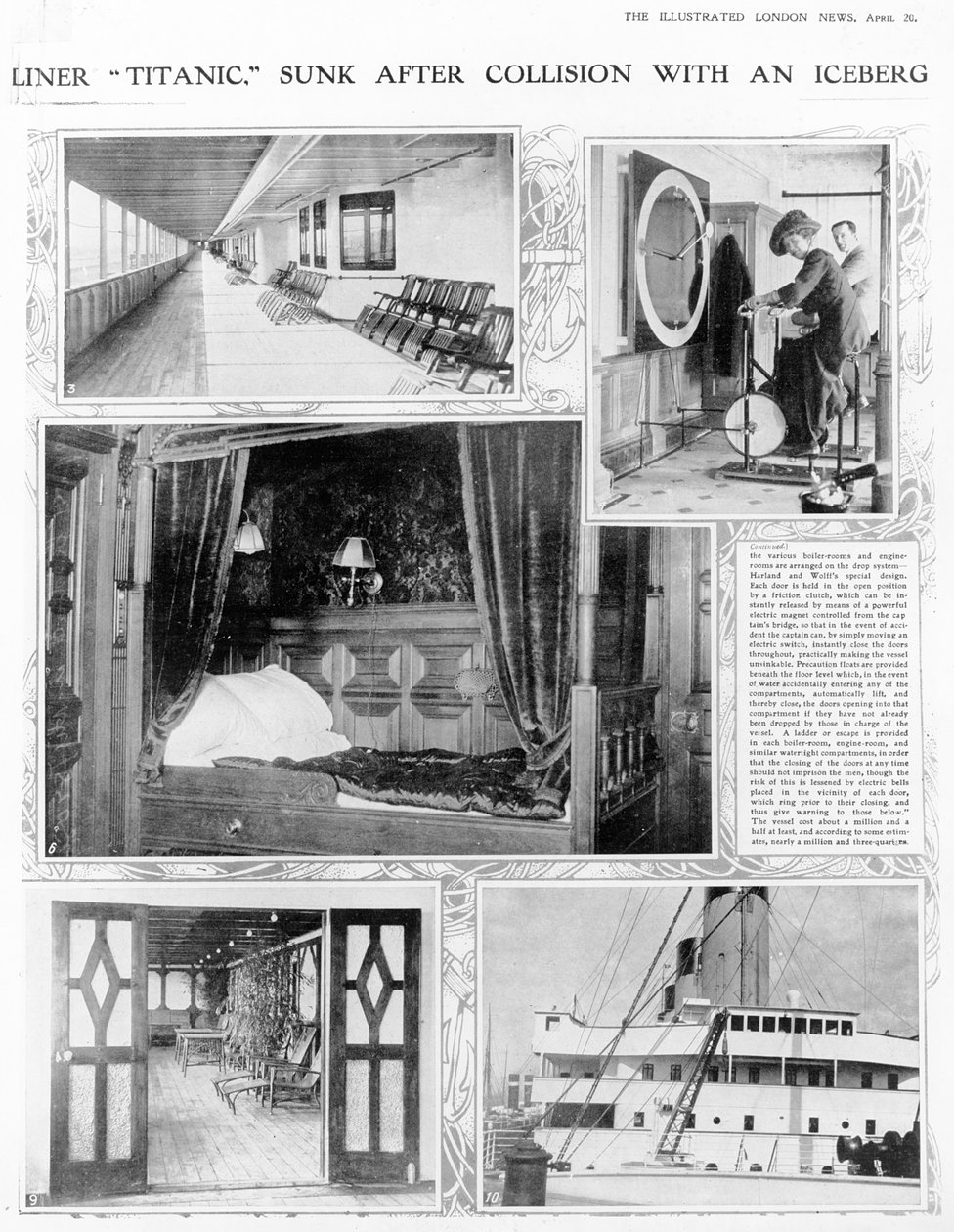 Titanic upposi törmättyään jäävuoreen, The Illustrated London News, 20. huhtikuuta 1912. tekijältä English Photographer